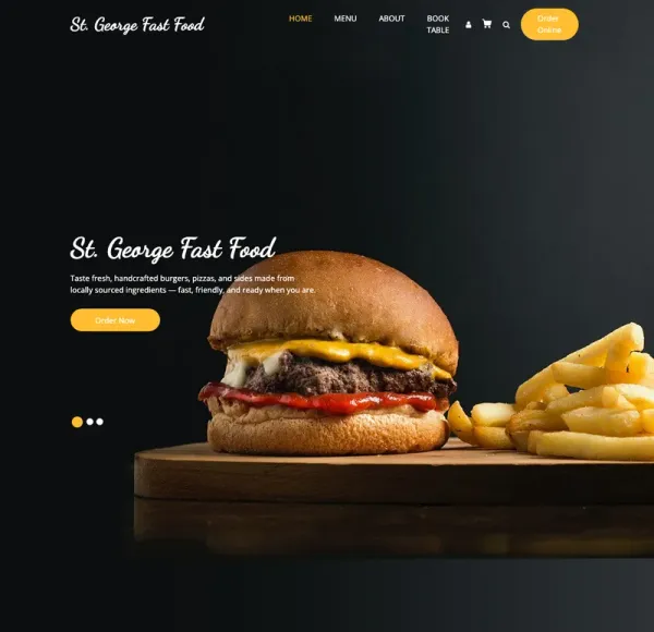 Preview of Fast Food Restaurant Website